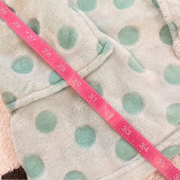 Victorias Secret PINK Womens Medium Large Polka Dot Plush Fluffy Hooded Robe - Picture 9 of 10